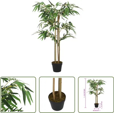 Produktbild von The Living Store Bambusbaum Künstlich 760 Blätter 120 cm Grün