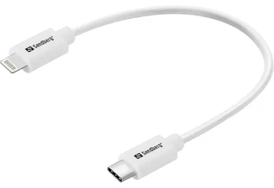 Obrázok produktu pre Sandberg 136-71, 0,2 m, Lightning, USB C, Samec, Samec, Biela