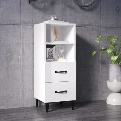 Obrázek produktu pro vidaXL Příborník vysoký lesk bílý 34,5x34x90 cm Dřevěný materiál