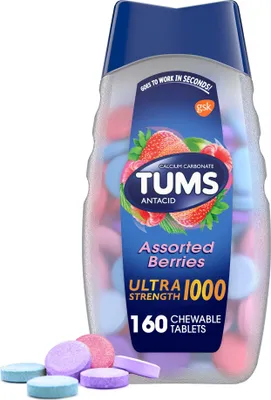 Immagine prodotto di Tums Ultra 1000 antiacido, bacche assortite, 160 compresse