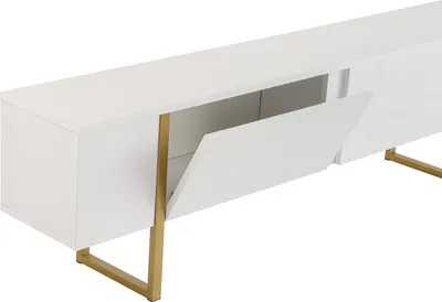 Image de Skye Decor, Serenity - White, Or, Support pour téléviseur, blanc, 100 % panneau de particules mélaminé, 180 x 29,5 x 50