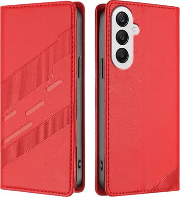Obrázek produktu pro Pouzdro pro Samsung Galaxy A25 5G,Polyuretankožené peněženkové pouzdro s přihrádkou na karty a funkcí stojánku Rot