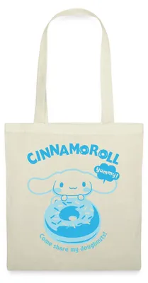 Produktbild von Spreadshirt Cinnamoroll Mit Donut Yummy Doughnuts Stoffbeutel, One size, Natur