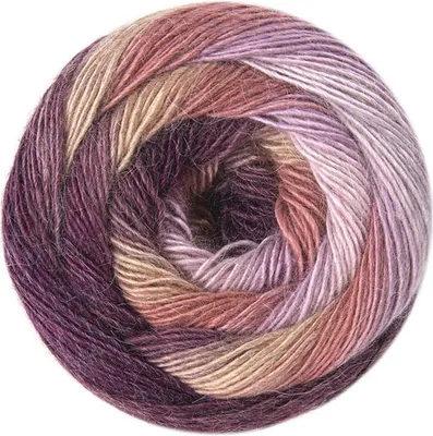 A ball of yarn with a gradient of colors.