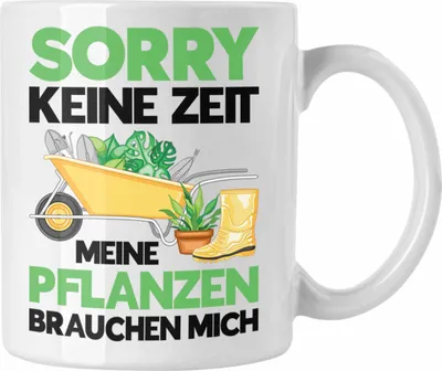 Produktbild von Trendation - Meine Pflanzen Brauchen Mich Tasse mit Spruch Garten Hobbygärtner Gärtner Geschenk Lustig Gärtnerin Geschenkidee (Weiß)