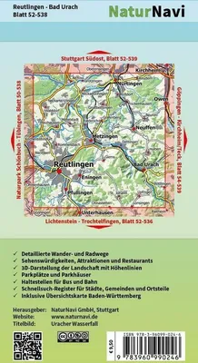Obrázok produktu pre Reutlingen - Bad Urach 1 : 25 000, list 52-538