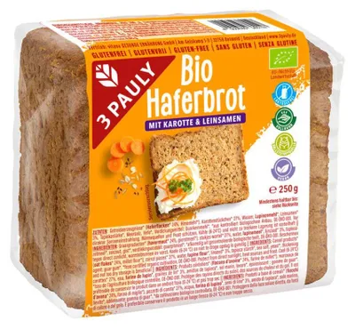 Produktbild von 3 Pauly Haferbrot mit Karotte & Leinsamen 250g