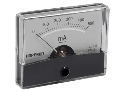 Productafbeelding van Analoge paneelmeter voor gelijkstroom, 500mA / 60 x 47mm