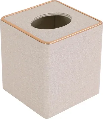 Image de Boîte à mouchoirs - Distributeur - Fond magnétique - Carré - 13,5×13,5×14,5 cm - Blanc cassé