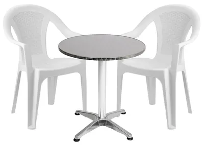 Productafbeelding van Bistroset, 3-delig, aluminium - kunststof, wit