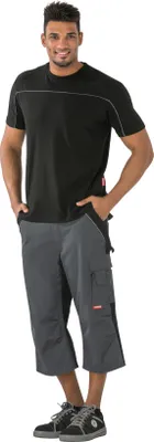 Productafbeelding van PLANAM Plaline 3/4 broek, maten S, M, L, XL, XXL, XXXL, verkrijgbaar in verschillende kleuren, maat: XXXL; kleur: grijs/zwart