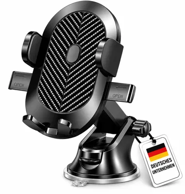 Produktbild von Handyhalterung Auto mit Saugnapf – 360° KFZ Smartphone Halterung für Windschutzscheibe & Armaturenbrett – Saugknapf