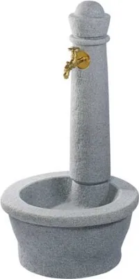 Produktbild von Brunnen Steinoptik Roma lightgranite mit Auslaufhahn Gartenbrunnen Wasserzapfstelle