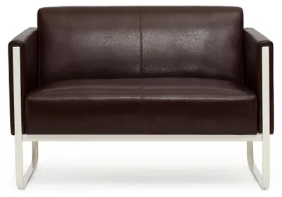 Produktbild von hjh OFFICE Lounge Sofa ARUBA Kunstleder Couch Polstersofa mit Armlehnen für Büro, Wohnzimmer 78.0 x 111.0 x 71.0 cm