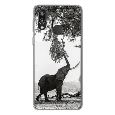 Produktbild von MuchoWow® Handyhülle Schutzhülle Hülle für Huawei P20 Lite (2020) Elefant - Baum - Tiere - Schwarz und weiß Silikon Softcase Handy Hülle - Kartenhalter