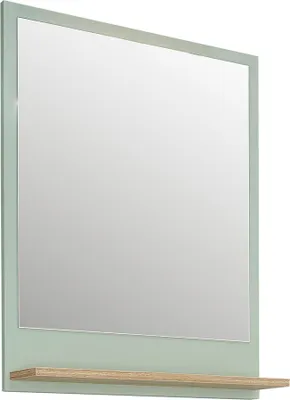 Produktbild von Badezimmer Spiegel NANNING-66 in Salbei Nb. mit Riviera Eiche Nb., B/H/T: ca. 60/74,5/15,5 cm