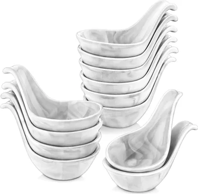Obrázek produktu pro MALACASA, série Ramekin.Dish, 12 ks mramorová miska na svačinu, porcelánová mini miska na dezert Miska na namáčení
