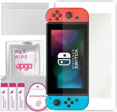 Produktbild von apgo Hydrogel Schutzfolie, Matt, kompatibel mit Nintendo Switch, flexibele Displayschutzfolie, Folie mit Positionierhilfe, Anti-Fingerprint, kratzfest, einfache Montage