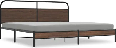 Immagine prodotto di vidaXL Letto in metallo senza materasso effetto rovere marrone 183x213 cm