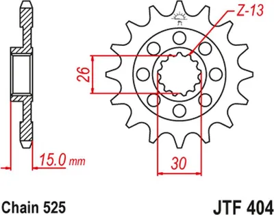 Produktbild von Jt Vorderes Ritzel 2198 14 Für Bmw S1000Rr '09-'20 (219814Jt) (Kette 525) (-3)