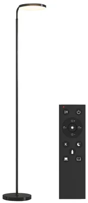 Obrázek produktu pro LED stojací lampa s otočnou hlavicí | Barva: Černá | Rozměry: 25x41x166-177 cm
