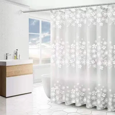 Obrázek produktu pro Sprchový závěs 180 x 200 cm – rychleschnoucí sprchový závěs s háčky – voděodolný a odolný proti plísním – s 12 háčky – do sprchy a koupelny