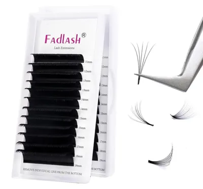 Image de Cils individuels pour volume, 0,03 mm, recourbure DD, longueur 11-19 mm, couleur noire, technique de volume, cils faciles à poser