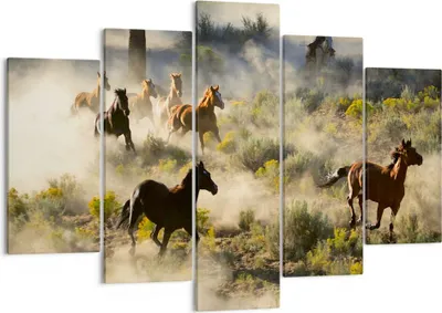 Produktbild von Bild auf Leinwand - Leinwandbild - Cowboy Cowgirl Pferd - 150x100cm - Wand Bild - Wanddeko - Leinwanddruck - Bilder - Kunstdruck - Wanddekoration - Leinwand bilder - Wandkunst - EA150x100-2201