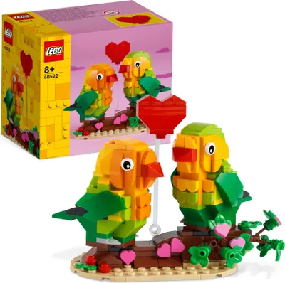 Produktbild von LEGO 40522 Valentins-Turteltauben, Valentinstag Geschenk für Kinder zum Valentinstag-Basteln, als Tier-Spielzeug zum Bauen oder Deko