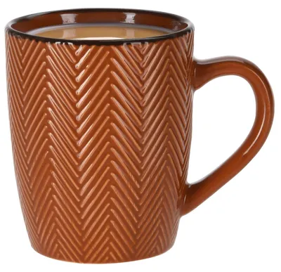 Produktbild von Siaki Kaffeebecher/Motivbecher - Fischgrate - terra - 370 ml