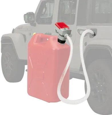 Productafbeelding van Elektrische brandstofpomp, omvulpomp met automatische uitschakelsensor, overloopbeveiliging, 2,4 GPM snelstroom, met 3 jerrycanadapters, 89 cm slang voor benzine, diesel, olie