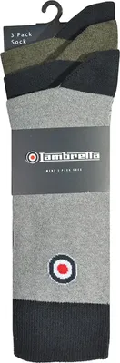 Productafbeelding van Lambretta - Heren sokken (3-pack) LB339 (39 EU - 45 EU) (Zwart/Bordeauxrood)