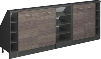 Produktbild von Küchenschrank für Dachschrägen Vicco R-Line Edelgrau 210 cm 5er Set, Model 58174