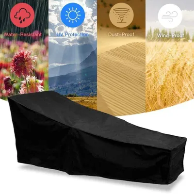 Imagen del producto de Funda para tumbona de jardín, fabricada en tejido Oxford de 420D, con dimensiones de 208x76x79x41 cm, impermeable, ideal para muebles de jardín