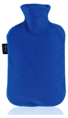 Produktbild von Wärmflasche mit blauem Vliesbezug