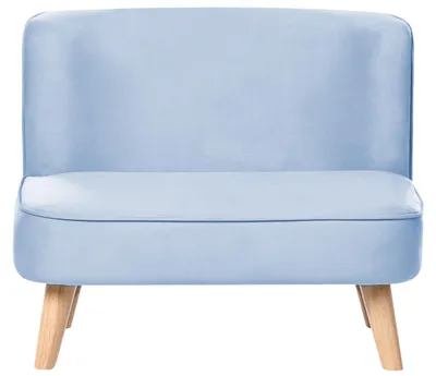 Zdjęcie produktu dla BELIANI Sofa dziecięca jasnoniebieska welurowa tapicerowana dla dzieci do pokoju dziecięcego kanapa dla malucha