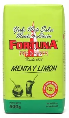 Immagine prodotto di Yerba Mate Fortuna, gusto menta e limone (menta e limone), 0,5 kg - Prodotto in Paraguay