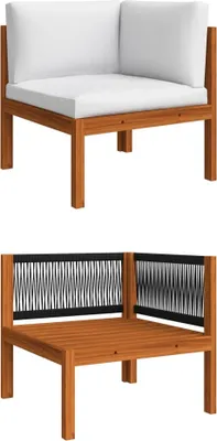 Image de vidaXL Canapé d'angle de jardin avec coussins en bois massif d'acacia