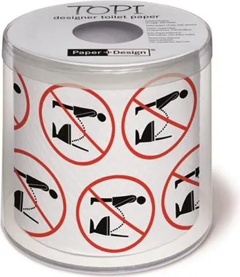 Produktbild von Toilettenpapier Rolle bedruckt Stop it - Aufhören!