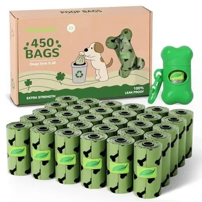 Zdjęcie produktu dla Torebki na odchody dla psów biodegradowalne 450 sztuk 30 rolek dozownik