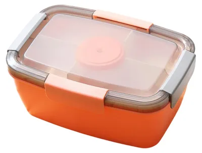 Produktbild von Lunchbox für Erwachsene, 2000 ml, auslaufsicherer Behälter mit Fach für Erwachsene, Salatbox mit Gabel, Lunchbox, Schulfrühstücksbox, Picknickbox