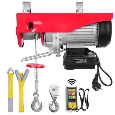 Obrázok produktu pre Elektrický lanový navijak - 400 kg až 800 kg - výška zdvihu 12 m - motorový navijak 1450 W - medený motor - kladka 10 m/min - kladkostroj s bezdrôtovým diaľkovým ovládaním - reťazový kladkostroj