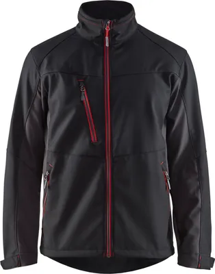 Produktbild von Blakläder® Softshell Jacke Mittelgrau/Schwarz 4950 2516, Farbe:schwarz/rot, Größe:S