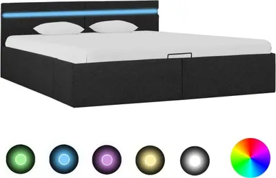 Obrázok produktu pre Hydraulický posteľný rám+úložný priestor, LED, látka 160x200 cm