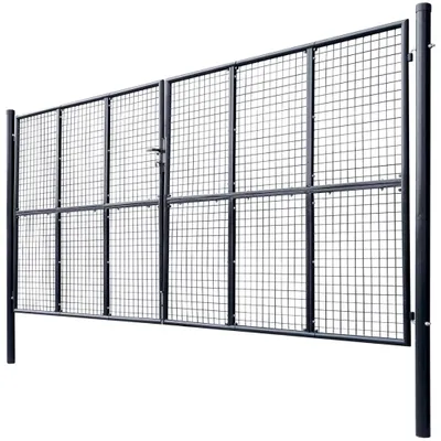 Immagine prodotto di Cancello da Giardino in Rete di Acciaio Zincato 400x175 cm Grigio