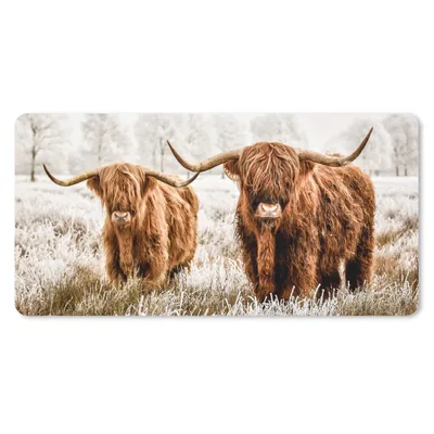 Produktbild von MuchoWow® Schreibtischunterlage Schottischer Highlander - Tiere - Kuh 80x40 cm - XXL Mauspad - Gaming Mauspad