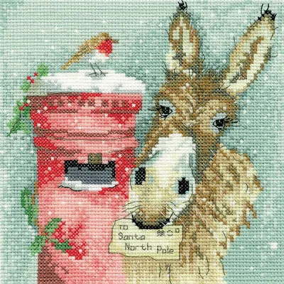 Obrázok produktu pre Súprava na vyšívanie krížikom Aida "Donkey's Wish (A)", počítanie vzoru, LCDW1843-A, 15x15cm