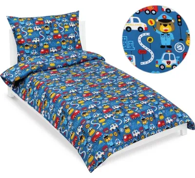 Obrázek produktu pro Bavlněné povlečení dětské junior - 140x200 cm. 70x90 - modrá