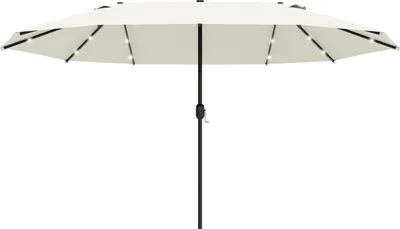 Produktbild von Outsunny parasol z podwójnym parasolem LED 440 x 256 cm parasol ogrodowy biały