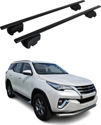 Obrázek produktu pro Příčné střešní nosiče pro Toyota Fortuner 2015–2023, černá ocel, ABE